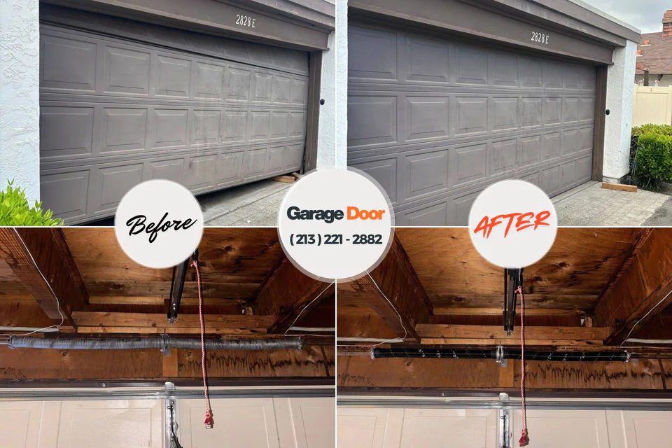 Before and after: garage door repair Willow Street, PA